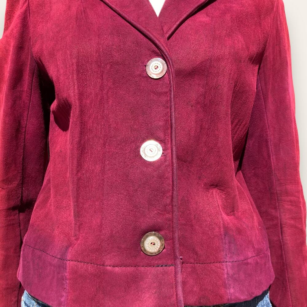 Vintage Burgundy suede cropped jacket ladies medium - Picture 11 of 16